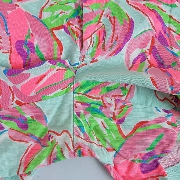Lilly Pulitzer Buttercup Shorts Mint Green Pink Floral Scallop‎ Hem Size 2 - Picture 11 of 12